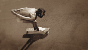 Bill Zuehl downhill nude. (photo by Mitch York)